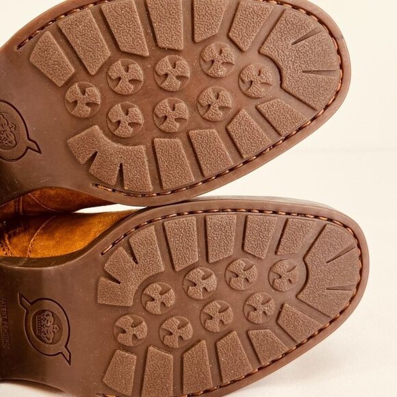 Born Tori Leather Bootie Size 9  Brown Side Zip Block Heel Straps Western - Picture 14 of 15